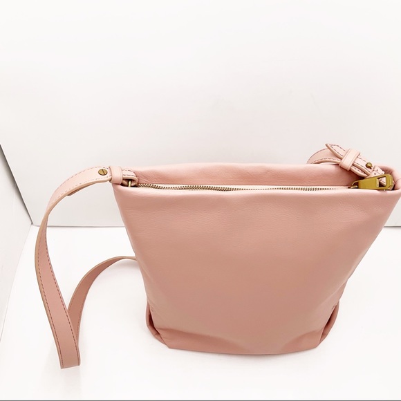 🆕{J. Crew} Oslo Soft Pink Pebble Leather Bucket CrossBody Bag - Picture 10 of 16